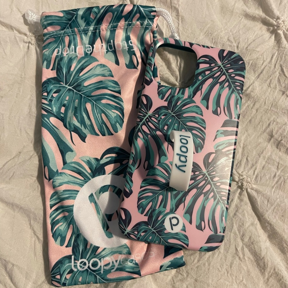iPhone 12/12 Pro 6.1”- Loopy case pink monstera